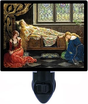 Amazon Com Night Light The Sleeping Beauty John Collier Old Masters Led Night Light Furniture Decor