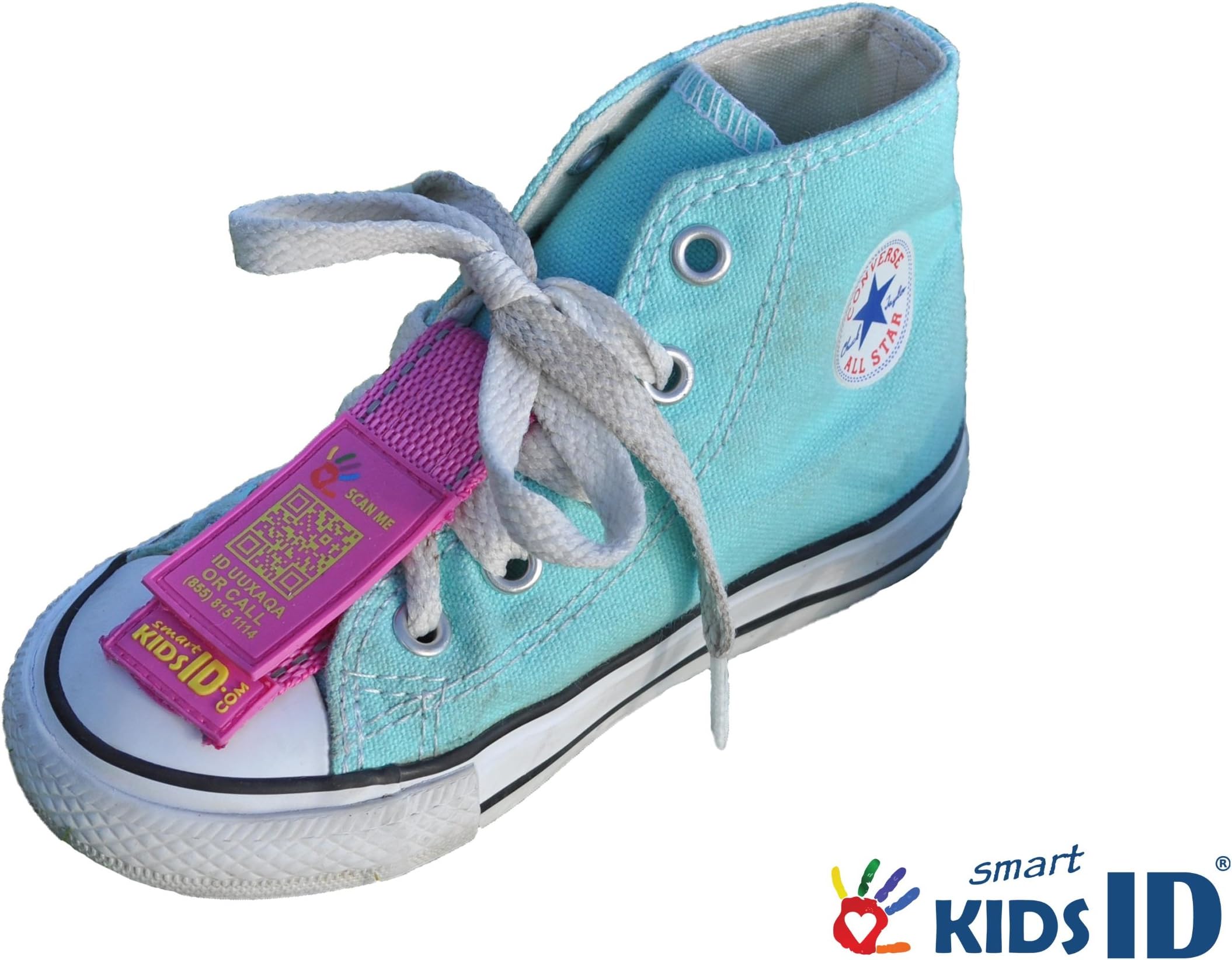 SmartKidsID Child ID/Medical ID Shoe TAG! No Engraving, no Membership! Unlimited Editing! (Pink)