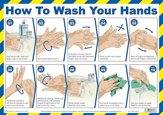 Safety First Aid Group A3 Laminated How To Wash Your Hands Poster Safety First Aid Group A3 Laminated How To Wash Your Hands Poster