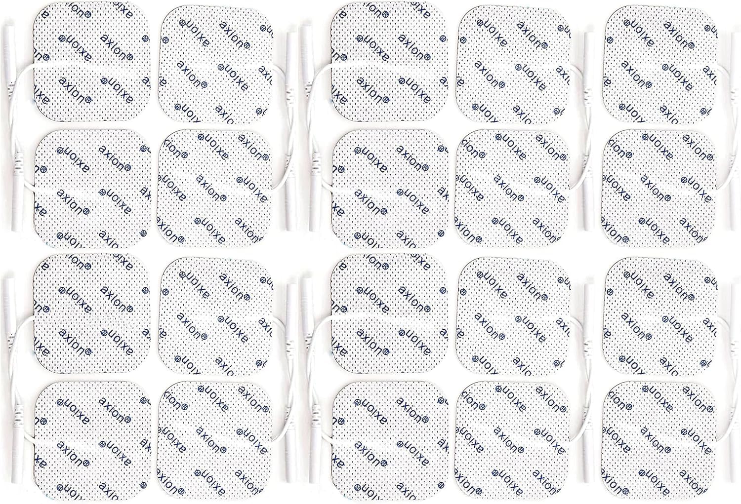 axion 20 TENS EMS Electrode Pads 5x5cm | Universal Adhesive electrodes for TENS Units and EMS Muscle stimulators | Very Good Adhesion and Conductivity