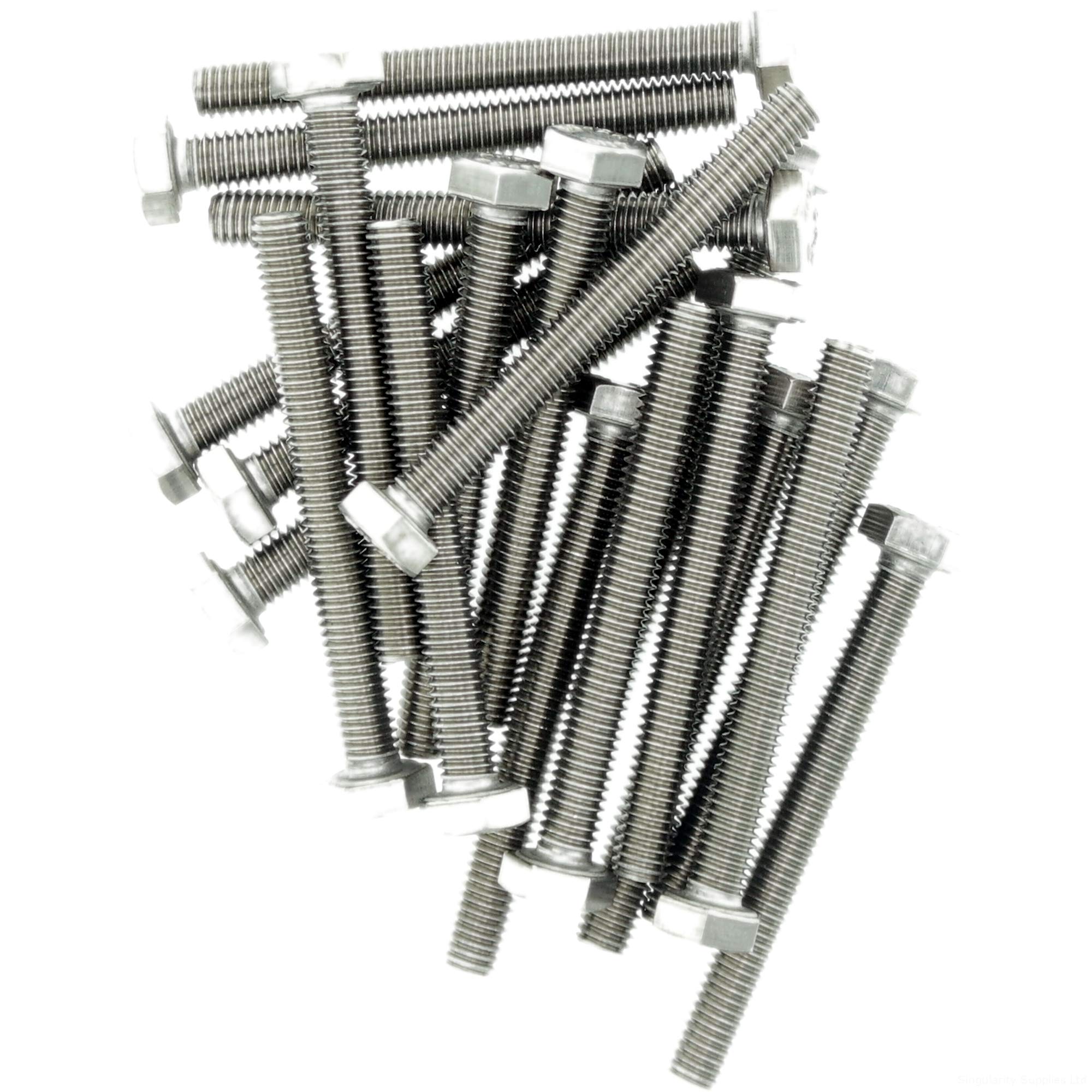 M6 (6mm x 16mm) Hex Bolt (Fully Threaded Setscrew) - Stainless Steel (A2) (Pack of 20)