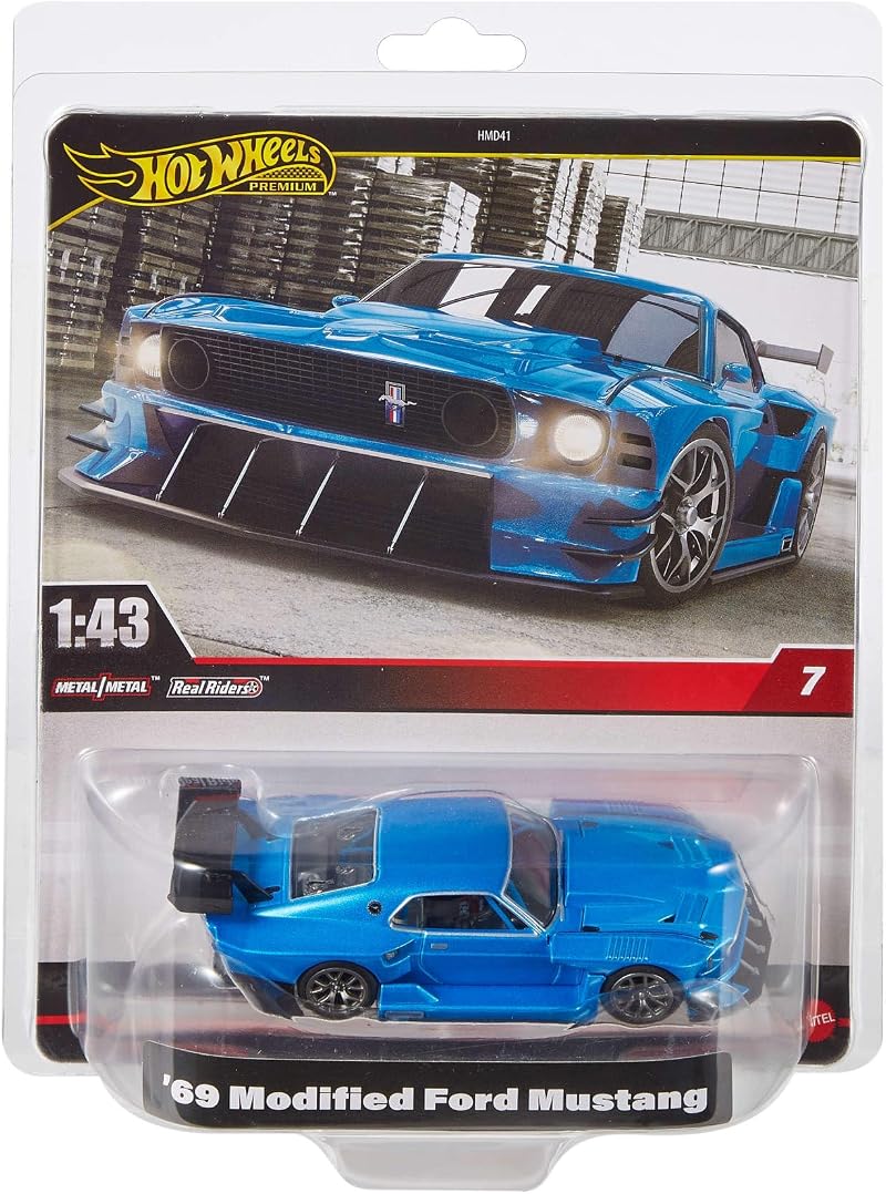 Hot Wheels Premium Ford Mustang 69 1:43 Official Licensed Real Riders