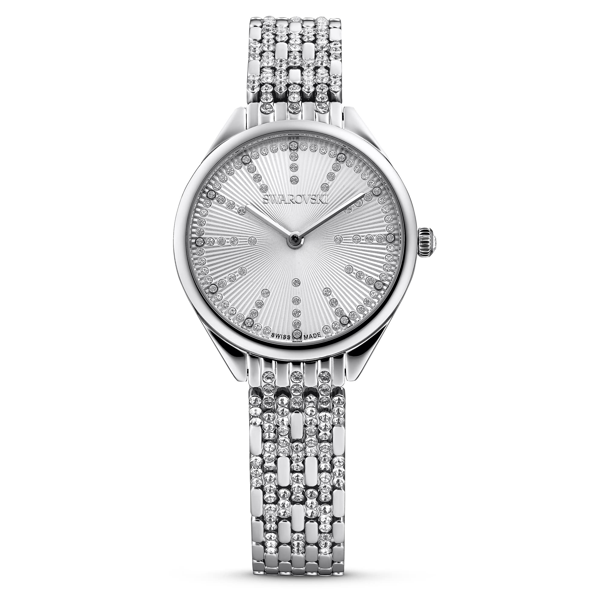 Swarovski Attract Watch, White Pave Crystals and Stainless Steel, from The Attract Collection
