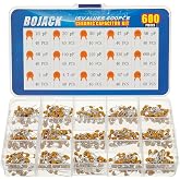 BOJACK 15 Type Values 600Pcs Ceramic Capacitor Assortment Kit Capacitors from 10pf to 100nF in a Box
