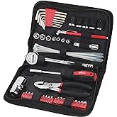 Apollo Tools 56 Piece Compact SAE Auto Tool Set in Zippered Case, Small Mechanic Tool Set for Car Emergency, Motorcycle Repai