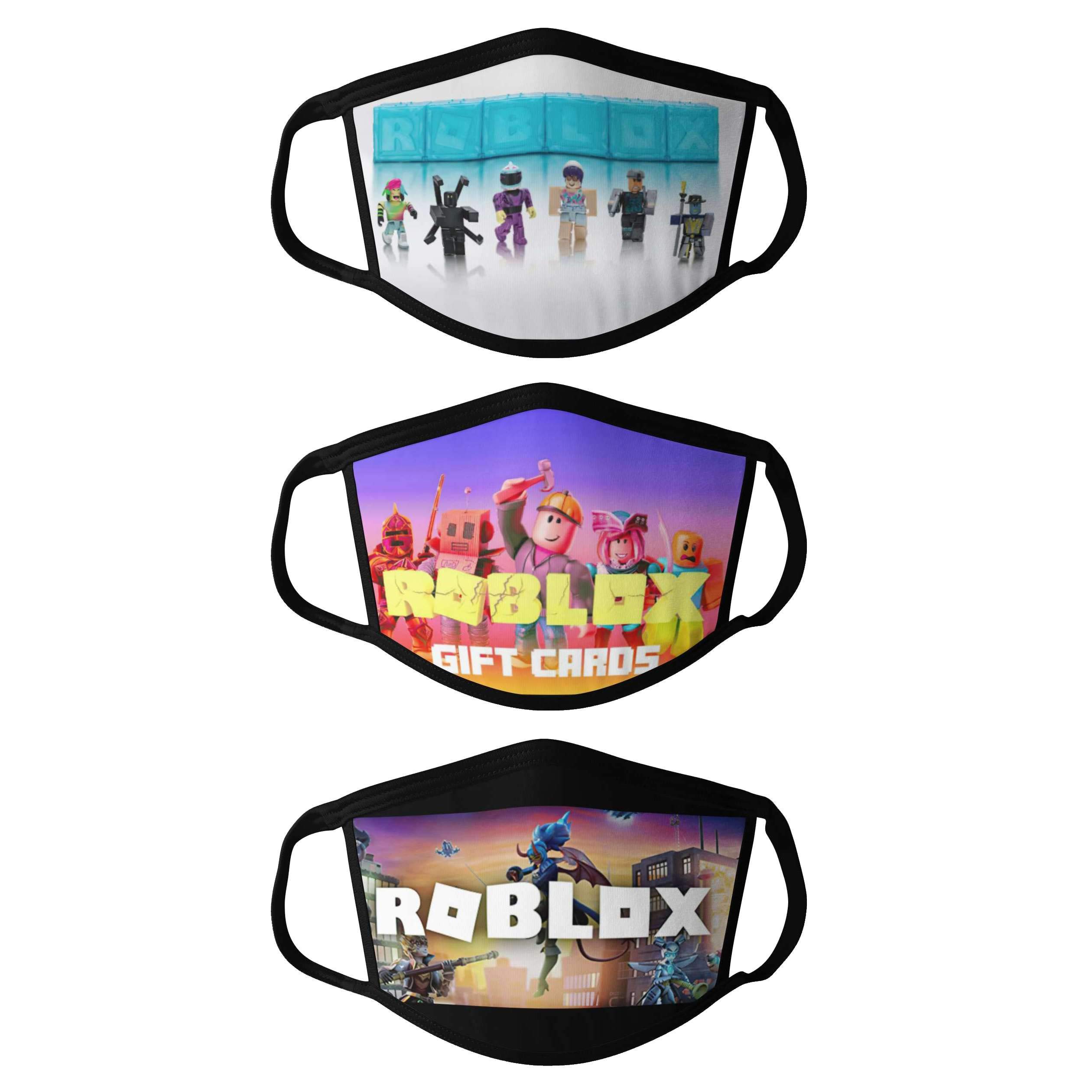 3 Pcs Kids Ro-blox Mouth Covering Adjustable Ear Loops Face Scarf Teen Boys&Girls masks Scarf Reusable Bandanas