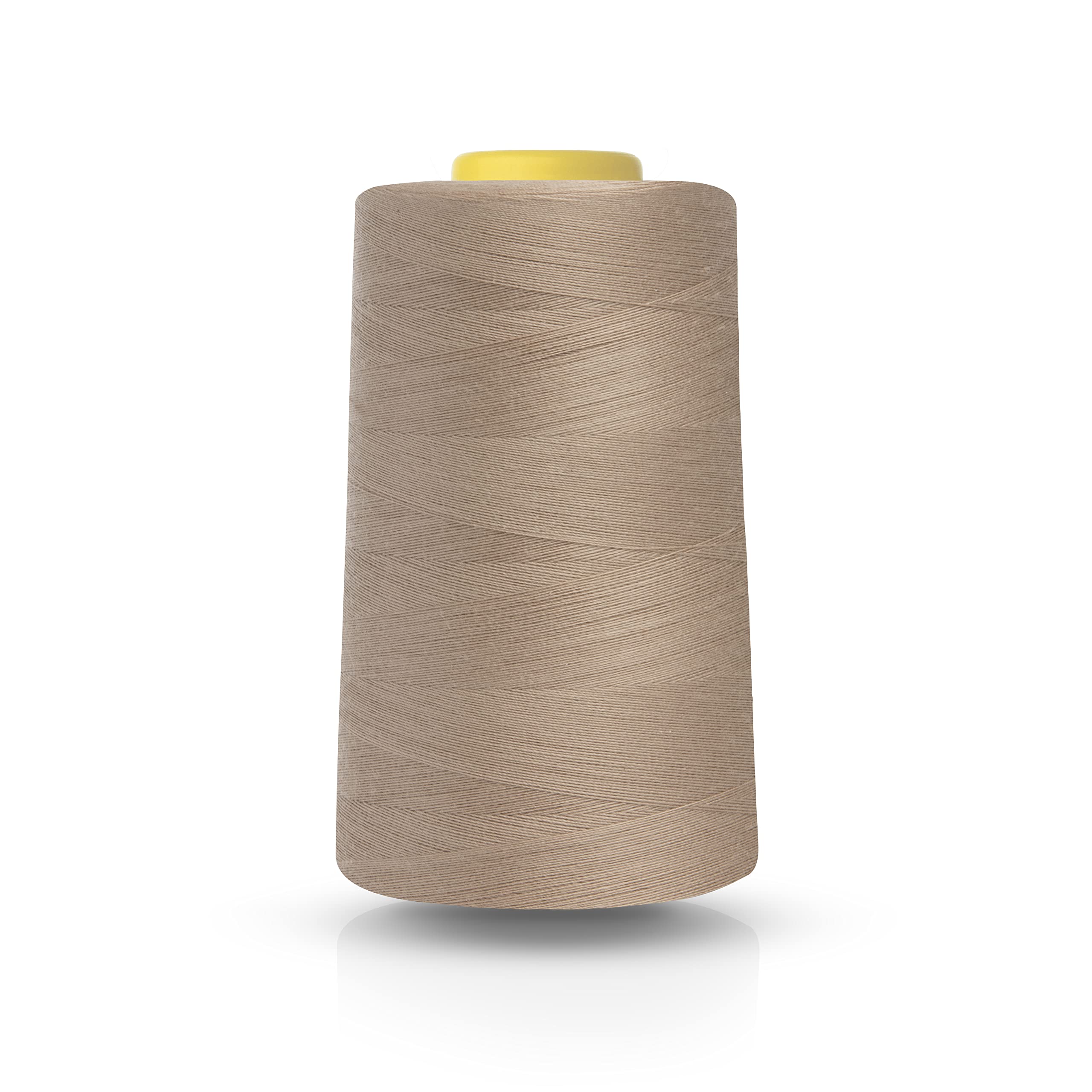 Realm Single Overlocking Sewing Machine Polyester Thread 5000 Yards Cones White Black Natural Navy Red (Beige)