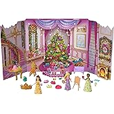 Mattel Disney Princess Doll 2025 Advent Calendar with 24 Days of Surprises, Including 3 Small Dolls, 3 Friends, 6 Fashions & 