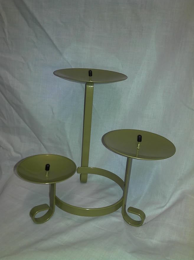 3 tier ironwork pillar candle holder gold Amazon.co.uk Kitchen & Home