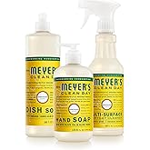 Mrs. MEYER'S CLEAN DAY Kitchen Basics Gift Set, Honeysuckle Scent Cleaning Supplies, includes Dish Soap, Hand Soap and Multi Surface Cleaner