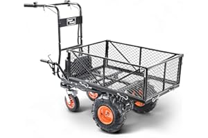 SuperHandy Utility Service Cart Power Wagon Wheelbarrow Electric 48V DC Li-Ion Powered 660Lbs Load and 1000Lbs+ Hauling Capacity Farm and Garden All Purpose Modular Cargo Bed