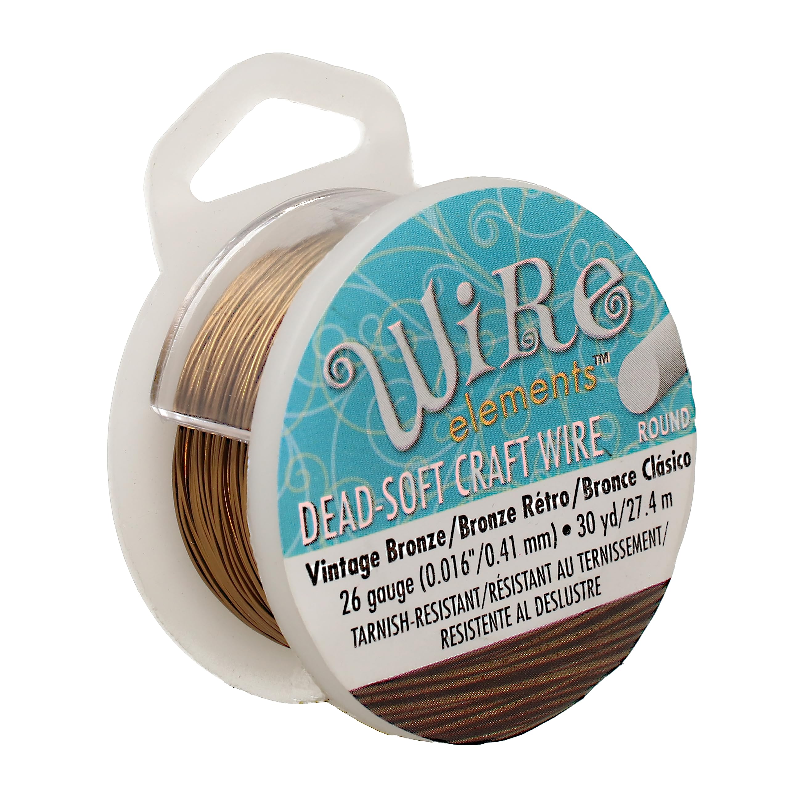 Beadsmith Craft Wire 0.4mm (26ga) Non-Tarnish - Vintage Bronze - 27m (30yd)