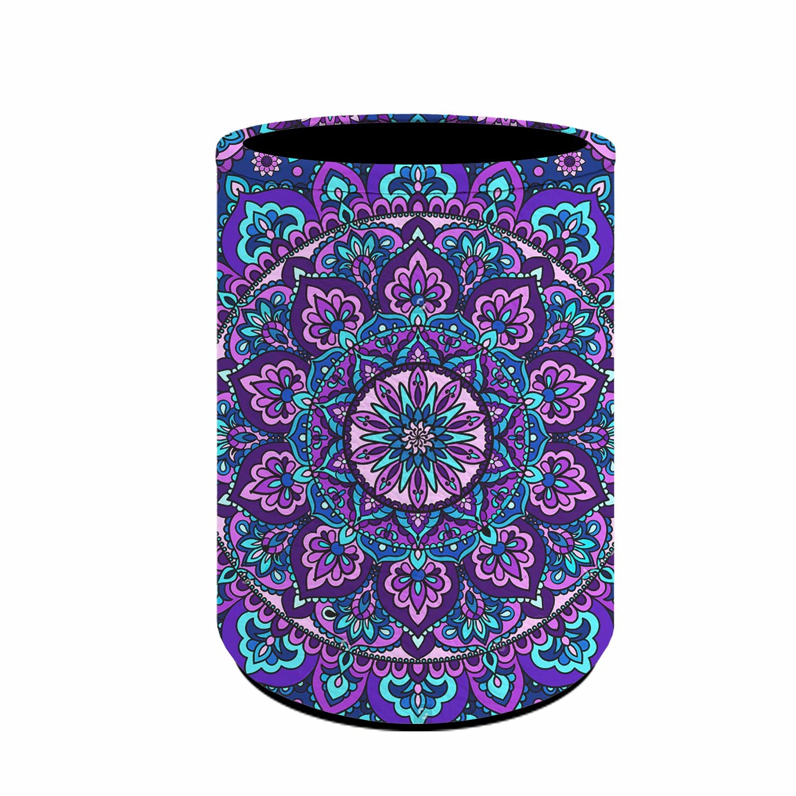 NETILGEN Mandala Lotus PU Leather Pen Holder for Girls Women Desk,Pencil Holders Makeup Brush Organizer Cosmetic Pencil Cup Toothbrush Holder Storage Box