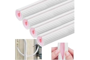 WARMFARM 6 FT Pipe Insulation Tubing,Pack 4 Heat Preservation Insulated Foam Tubing Handle Grip Support, White Foam Pipe Insulation for Water Pipe Insulation (0.35 x 0.99 x 72.6 inch)