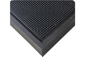 Wearwell Footbath Mat - Black. Shoe Sanitizing Mat - 1 Gallon Capacity. 3/4" Edges for Cleaning Solutions. 32" L x 24" W x 1/2" Thickness. For Food Processing Facilities (222.34x24x32BK)