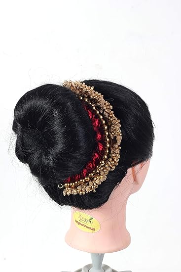 Buy Flower Hair Bun Accessories Beautiful Hair Gajra With Red