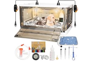 JISCULO Puppy Incubator with Heating and Oxygen, Incubator for Dogs Kitten, Puppies Newborn Pet Animals Breeding Box, Pet Brooder Incubator, Cat Whelping Box, Brooder Intensive Care Unit Pregnancy Kit