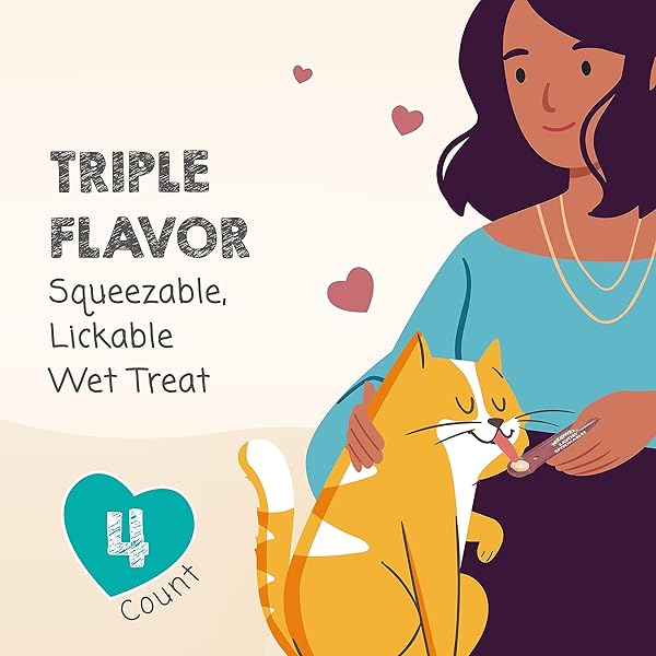 MEOWEE! SAVORY SPOONABLES WITH REAL SALMON, TUNA AND KRILL FOR CATS, 4 COUNT, TREAT YOUR CAT TO TRIPLE FLAVOR SQUEEZABLE LICKABLE WET TREATS WITH BUILT-IN SPOON FOR LESS MESS