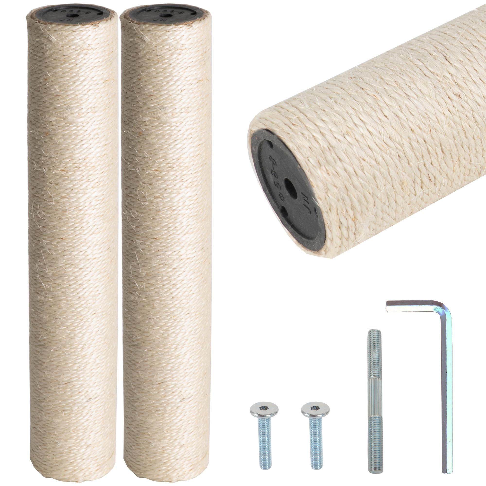 Dimaka 2 Cat Scratching Post Replacement Poles, Cardboard and Sisal, 13.4in, 34cm