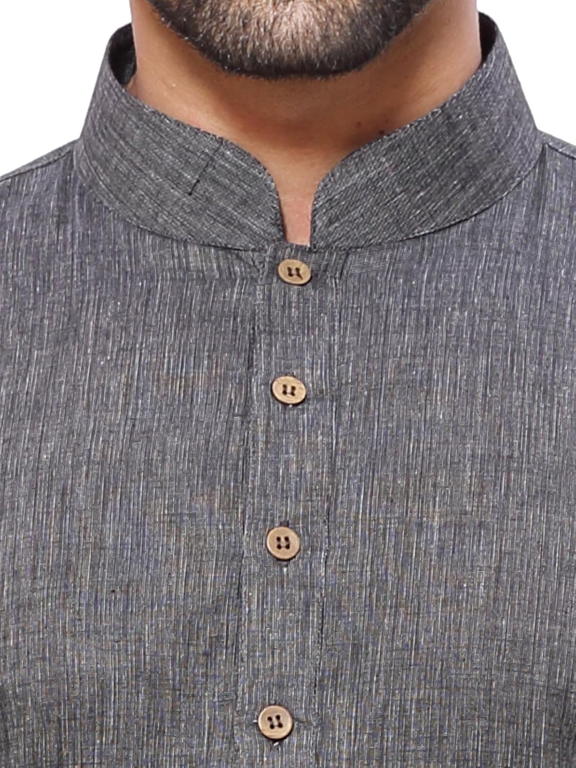 rg designers men's handloom gray kurta pyjama