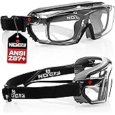 NoCry Clear Safety Goggles Over Glasses — for Men & Women With Gasket, UV380, Anti Fog Panoramic Vented Lenses — ANSI Z87.1 Eye Protection For Construction, Dust And Lab Goggles Adult