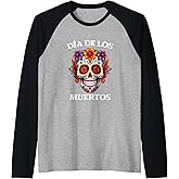 Dia De Los Muertos Day Of The Dead Sugar Skull Raglan Baseball Tee