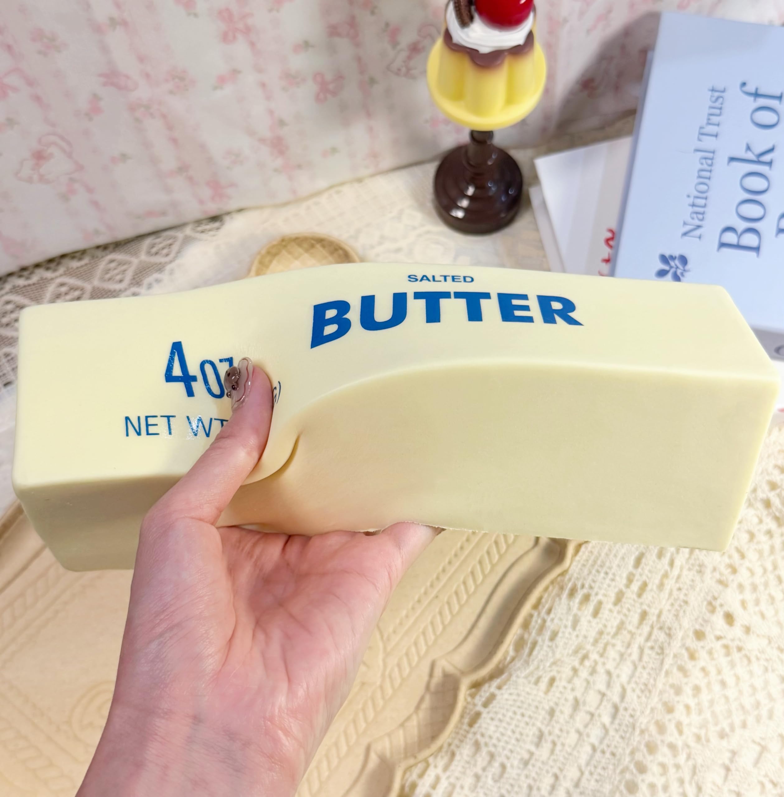 9.5 Inch Butter Squishy,Large Slow Rising Squishy，Sticky Butter Sticks Squeeze Toy,Valentine's Day Gift,Party Favor Gift