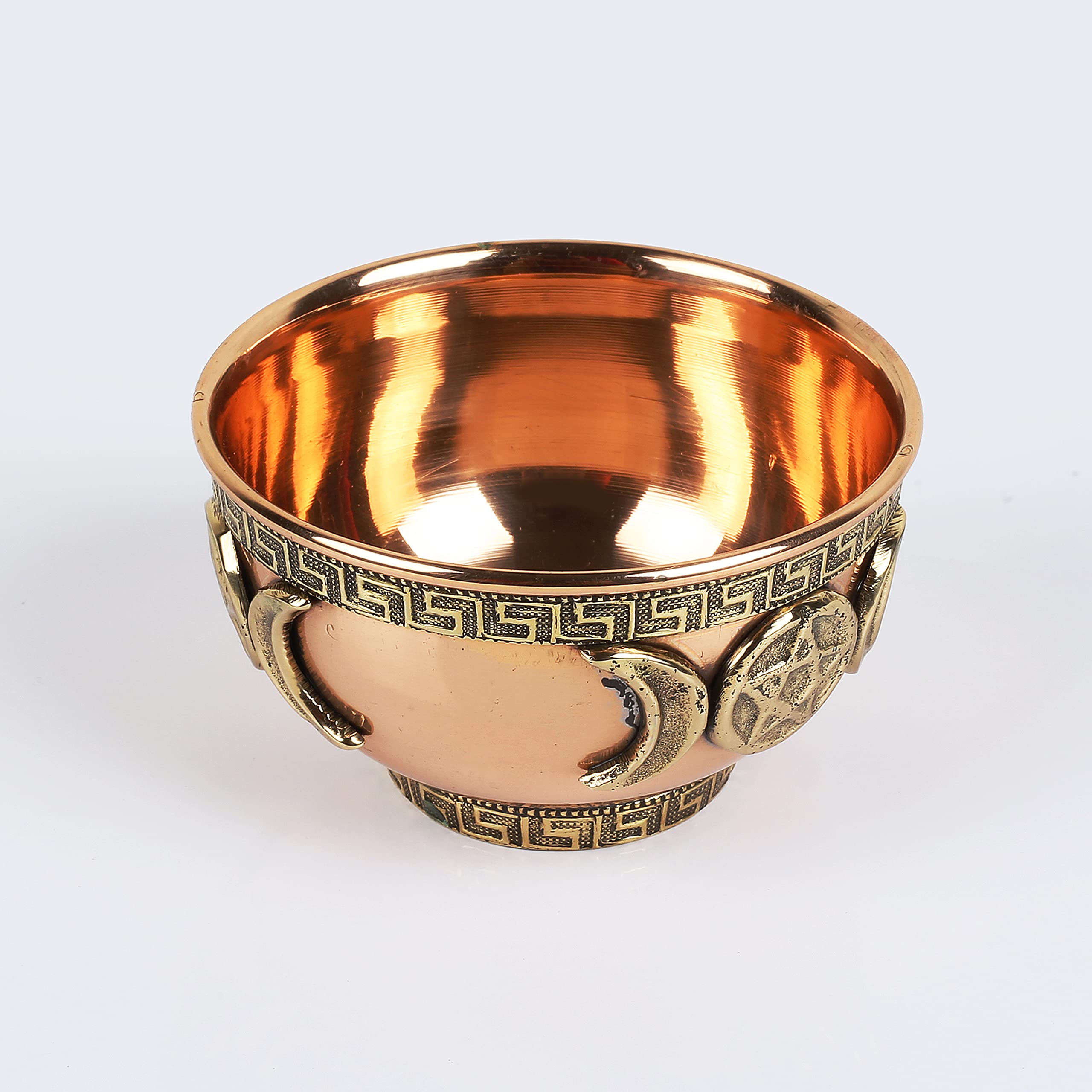 Indian Consigners Small Altar Witchcraft Serving, Offering or Smudging Bowl (Triple Moon Bowl)