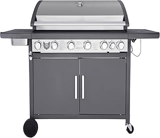 MAXXUS Gasgrill BBQ Chief Spectrum 6+1 - Grillwagen in attraktivem Design - 6 Edelstahl-Brenner, 1 Seitenbrenner und großer Gusseisen Grillrost