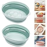 TUOOOC Two in one folding filter, Wash basin, sink drain basket, kitchen filter,colander, vegetable and fruit cleaning filter