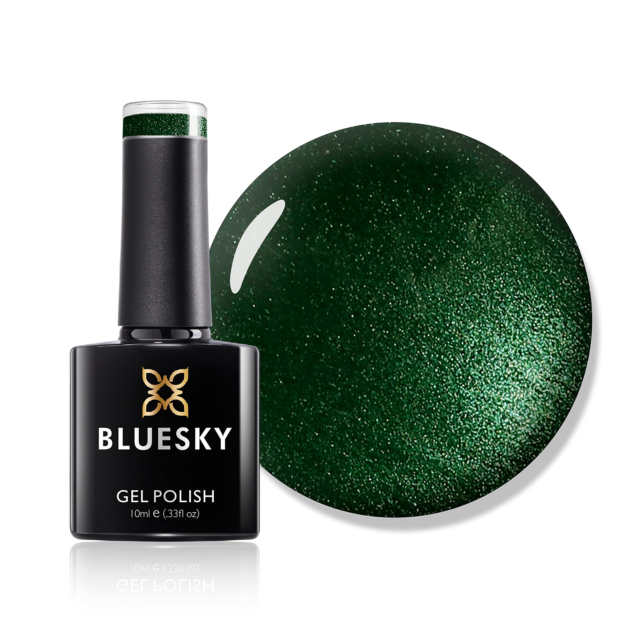 Bluesky Gel Nail Polish, Dark Green Sparkle 80541, Dark, Dark Green, Glitter, Green, Long Lasting, Chip Resistant, 10 ml (Requires Drying Under UV LED Lamp)
