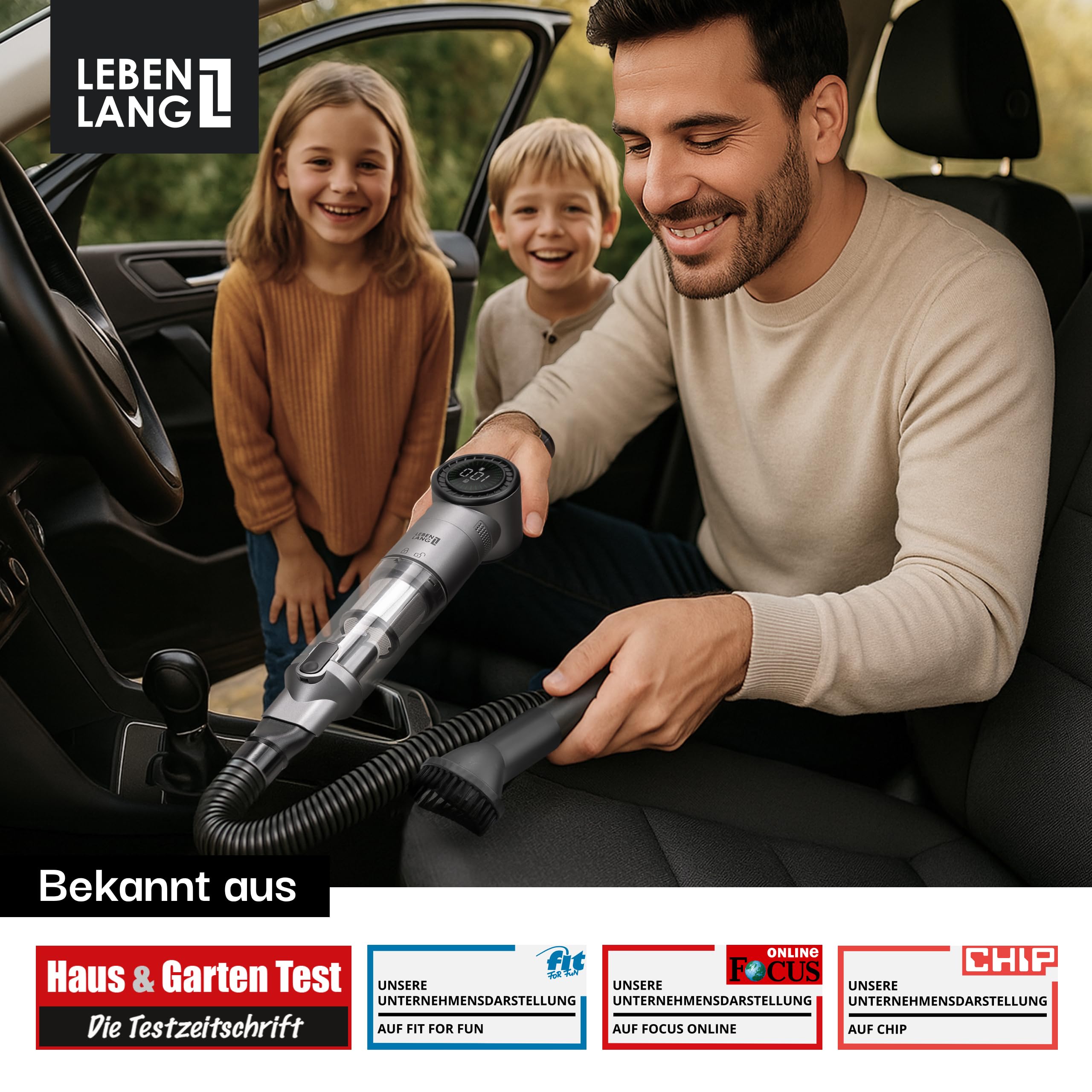 LEBENLANG Handstaubsauger Akku TESTSIEGER - Dual-Filter & Li-Ion I Inkl. Ladestation I 17000PA Handstaubsauger Auto Staubsauger stark Akkusauger kabellos Handsauger Akku Car Autostaubsauger Beutellos 6