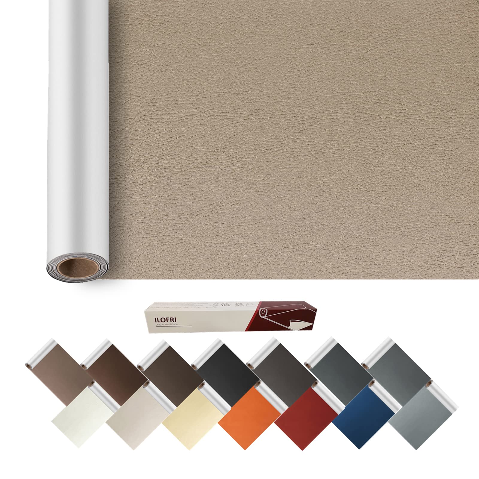 Photo 1 of Self Adhesive Leather Tape 60X17 inch, Durable Leather Repair Patch, Vinyl and Leather Repair Kit for Couches, Car Seats, Boat Seats, Sofa, Vinyl Upholstery, Chair, Bench - Ivory Brown #1