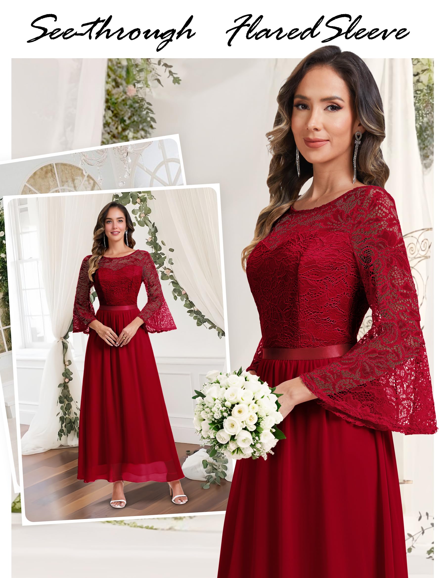 Wedtrend Women's Bridesmaid Dresses, 3/4 Flared