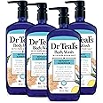 Dr Teal's Body Wash With Pure Epsom Salt, Detoxify & Energize With Ginger & Clay, 24 fl oz (Pack of 4)