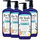 Dr Teal's Body Wash With Pure Epsom Salt, Detoxify & Energize With Ginger & Clay, 24 fl oz (Pack of 4)