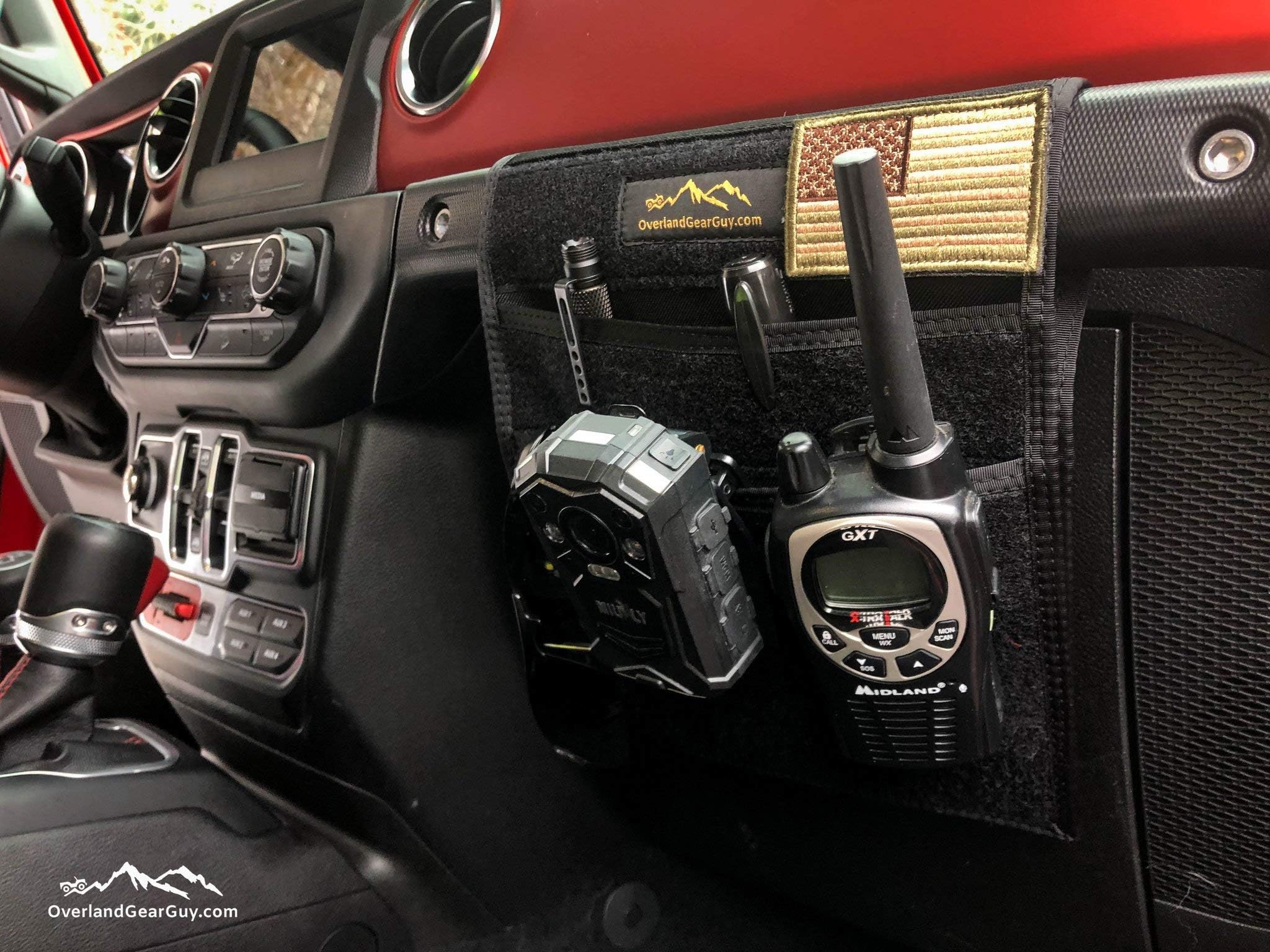 Overland Gear Guy Black Jeep Grab Handle Flat Pocket with Velcro Loop for Patches