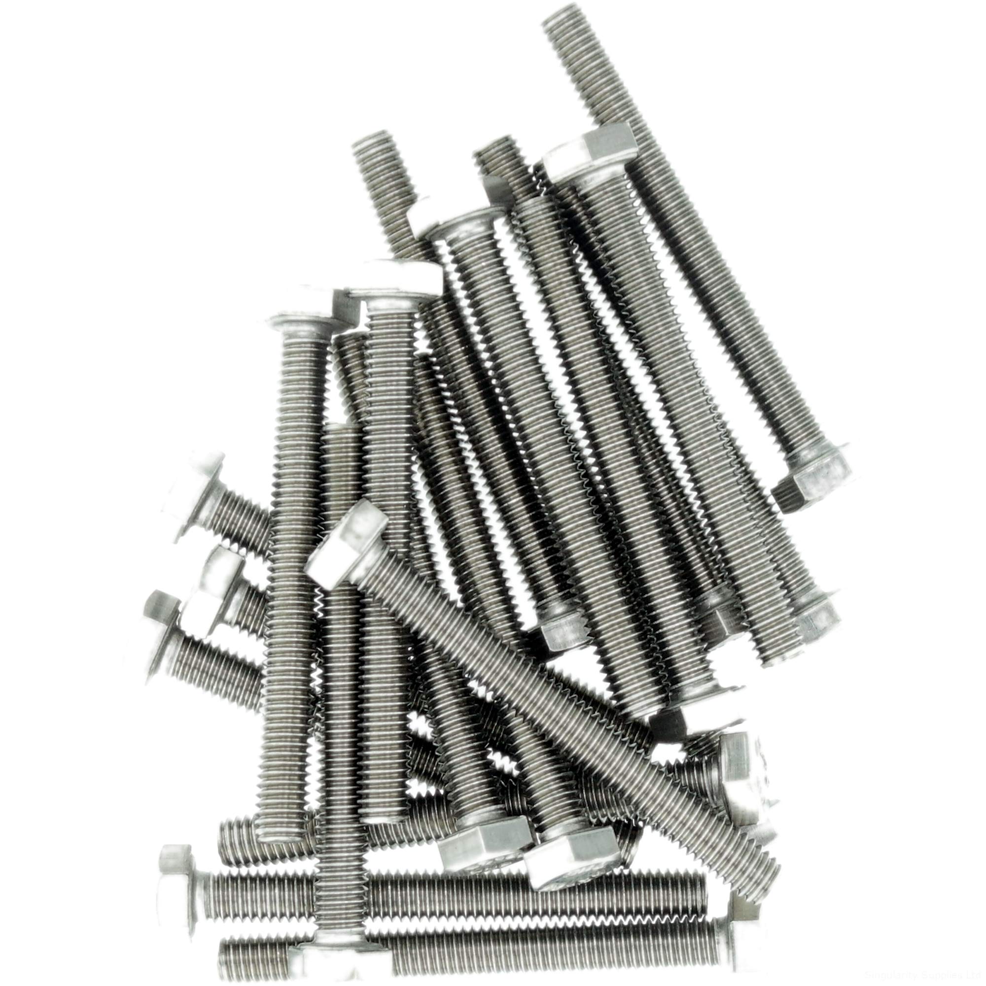 M6 (6mm x 10mm) Hex Bolt (Fully Threaded Setscrew) - Stainless Steel (A2) (Pack of 20)