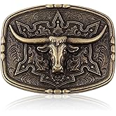 YBEATY Western Vintage Belt Buckle Cowboy Deer Cowgirl Rodeo Bull Belt Buckle for Men Women Boys