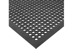 Ottomanson Heavy Duty Rubber Floor Mat – Non-Slip, Waterproof, Easy to Clean – Anti-Fatigue Mat for Commercial Kitchens, Restaurants, Workshops – Oil Resistant, Hose Washable – 36" x 60", Black