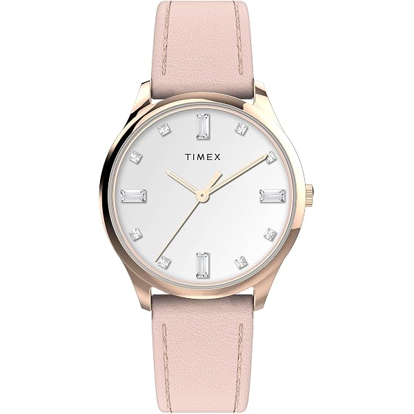 Timex Dress Rainbow Crystals Pink Leather Strap Watch (Model  display picture 2