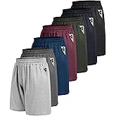 7 Pack Mens Athletic Shorts - Gym Basketball Running Workout Quick Dry Black Shorts with Pockets for Casual Performance