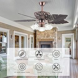 BOOMJOY 52 inch Ceiling Fans with Lights and