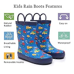 LANCDON Toddler Rain Boots for Boys and Girls