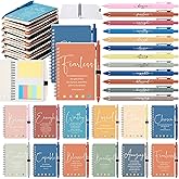 Kosiz 12 Sets/24 Pcs Christian Gifts Bulk Christmas Prayer Journal Inspirational Scripture Notebook with Bible Pen Religious Church Gift for Women Men Pastor Sunday School (Classic,Morandi)