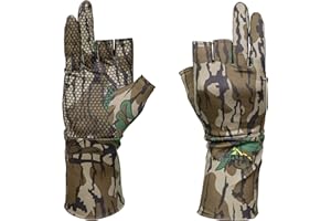 North Mountain Gear Camouflage Hunting Gloves for Men - Fingerless - Lightweight Glove Liner