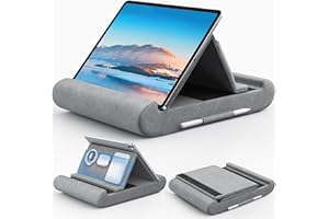 CreaDream Tablet Pillow Stand, Foldable Tablet Holder for Lap, Bed and Desk, Soft Pillow Pad with Pocket and Stylus Mount, fo