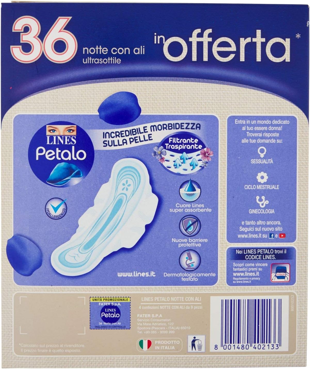 Lines Petalo Ultra Night Sanitary Pads with Wings (Pack of 36), 36 stück (1er Pack) - Image 4