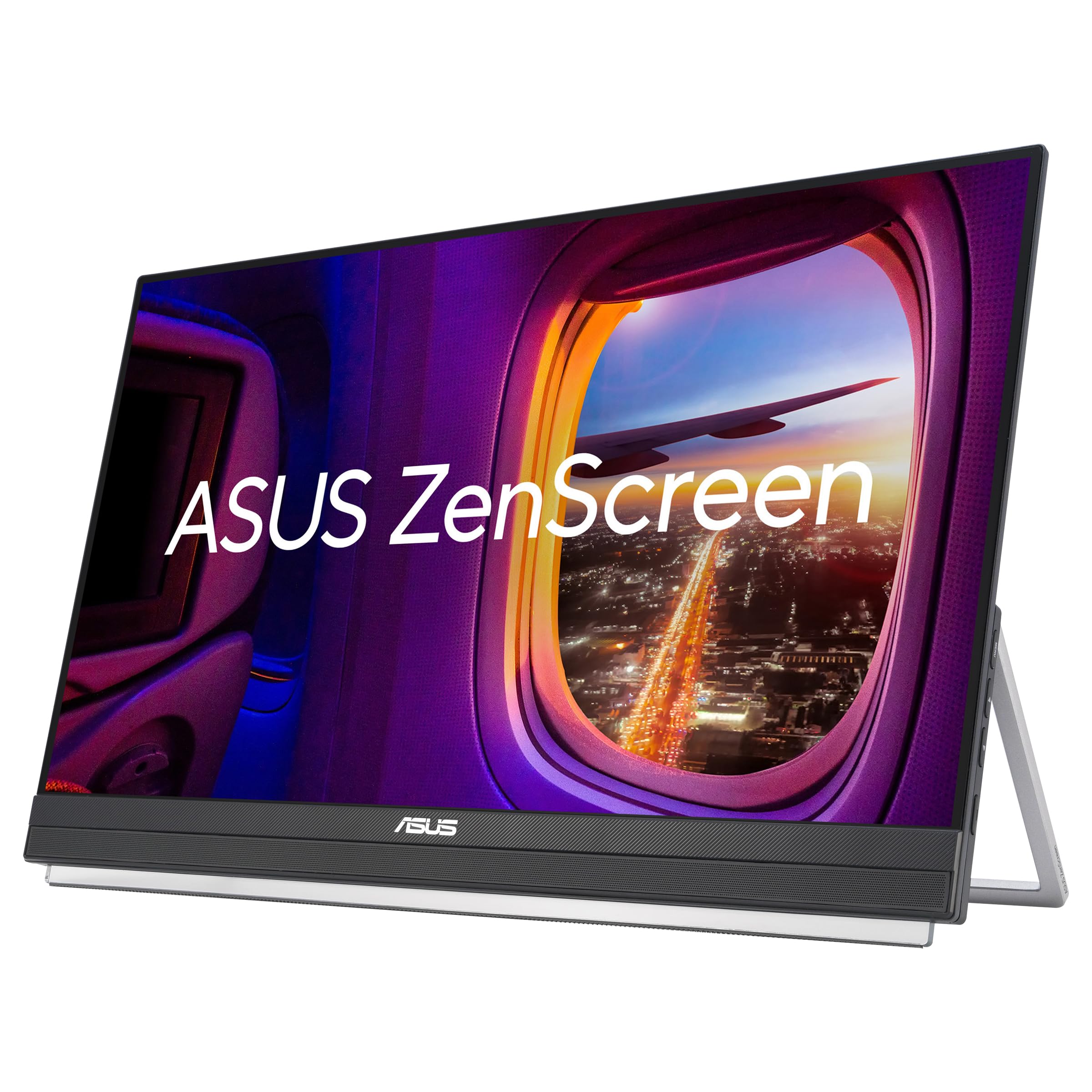ASUS ZenScreen MB229CF Monitor Portatile da 22” pollici (21.5), FHD (1920x1080), Tecnologia IPS, Frequenza 100 Hz, USB-C PD 60W, Speaker Audio 2.1 con Subwoofer, Maniglia di Trasporto, Nero