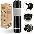 Sisitano 2in1 Travel French Press Coffee Maker, Portable 11.8 oz Tumbler Coffee French Press for Ground Coffee & Tea Leaves; 